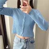 刺しゅうロゴクロップドリブニットカーディガン 秋 冬 | SHEENA  | 詳細画像18 