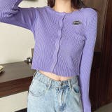 刺しゅうロゴクロップドリブニットカーディガン 秋 冬 | SHEENA  | 詳細画像19 