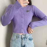 刺しゅうロゴクロップドリブニットカーディガン 秋 冬 | SHEENA  | 詳細画像21 