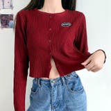 刺しゅうロゴクロップドリブニットカーディガン 秋 冬 | SHEENA  | 詳細画像8 