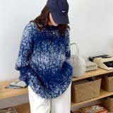 ブルー | モヘアライクニュアンス柄ルーズニット 秋 冬 | SHEENA