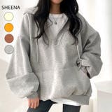 裏起毛ボリュームスリーブハーフジップトップス 秋 冬 | SHEENA | 詳細画像1