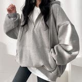 裏起毛ボリュームスリーブハーフジップトップス 秋 冬 | SHEENA | 詳細画像3