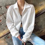 襟付きワッフルZIPトップス 春 秋 | SHEENA | 詳細画像2