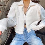 襟付きワッフルZIPトップス 春 秋 | SHEENA | 詳細画像5