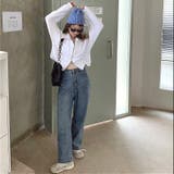 襟付きワッフルZIPトップス 春 秋 | SHEENA | 詳細画像12