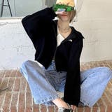 襟付きワッフルZIPトップス 春 秋 | SHEENA | 詳細画像17