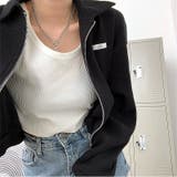 襟付きワッフルZIPトップス 春 秋 | SHEENA | 詳細画像20