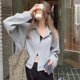 襟付きワッフルZIPトップス 春 秋 | SHEENA | 詳細画像25