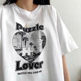 ハートpuzzleプリントルーズTシャツ 春 夏 | SHEENA | 詳細画像3