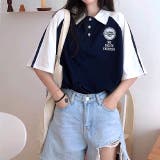 ラインスリーブポロ襟ゆったりTシャツ 春 夏 | SHEENA | 詳細画像11