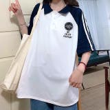 ラインスリーブポロ襟ゆったりTシャツ 春 夏 | SHEENA | 詳細画像14