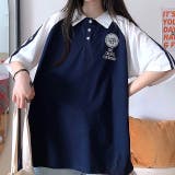 ラインスリーブポロ襟ゆったりTシャツ 春 夏 | SHEENA | 詳細画像2