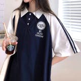 ラインスリーブポロ襟ゆったりTシャツ 春 夏 | SHEENA | 詳細画像6
