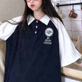 ラインスリーブポロ襟ゆったりTシャツ 春 夏 | SHEENA | 詳細画像7