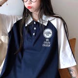 ラインスリーブポロ襟ゆったりTシャツ 春 夏 | SHEENA | 詳細画像9