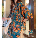 リーフ柄半袖ルーズシャツ 春 夏 | SHEENA  | 詳細画像1 