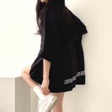 ブラック | 裾バックロゴオーバーサイズTシャツ 春 夏 | SHEENA
