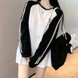 ホワイト | 袖ライン配色ラグランルーズロンT 秋 冬 | SHEENA 