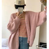 ピンク | ざっくり編みニットカーディガン 秋 冬 | SHEENA 