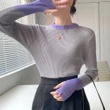 サムホール付き袖配色リブニット 秋 冬 | SHEENA  | 詳細画像6 