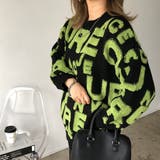 ブラックライムグリーン | もこもこアルファベットニットプルオーバー 秋 冬 | SHEENA