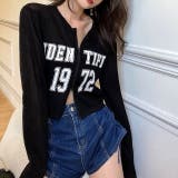 ブラック | ロゴプリントダブルジップトップス 春 夏 | SHEENA