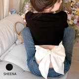 バックBIGリボンリブTシャツ 春 夏 | SHEENA | 詳細画像1