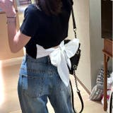 バックBIGリボンリブTシャツ 春 夏 | SHEENA | 詳細画像16