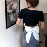バックBIGリボンリブTシャツ 春 夏 | SHEENA | 詳細画像7