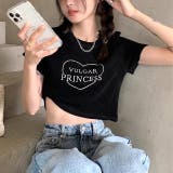 ハートロゴプリント半袖ニットソーTシャツ 春 夏 | SHEENA | 詳細画像14