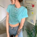 ハートロゴプリント半袖ニットソーTシャツ 春 夏 | SHEENA | 詳細画像20