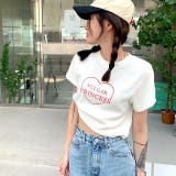 ハートロゴプリント半袖ニットソーTシャツ 春 夏 | SHEENA | 詳細画像3
