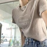 ハートロゴプリント半袖ニットソーTシャツ 春 夏 | SHEENA | 詳細画像35