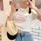 ハートロゴプリント半袖ニットソーTシャツ 春 夏 | SHEENA | 詳細画像5