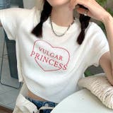 ハートロゴプリント半袖ニットソーTシャツ 春 夏 | SHEENA | 詳細画像9