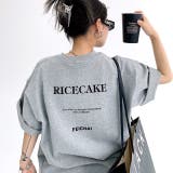 グレー | バックメッセージプリントオーバーサイズTシャツ 春 夏 | SHEENA
