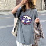 グレー | ヴィンテージライクロゴオーバーサイズTシャツ 春 夏 | SHEENA