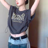 サイドドローコードフレンチスリーブショート丈Tシャツ 春 夏 | SHEENA | 詳細画像4