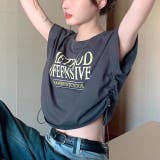 サイドドローコードフレンチスリーブショート丈Tシャツ 春 夏 | SHEENA | 詳細画像7