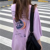 ライトパープル | グラフィックバックプリントBIGTシャツ 春 夏 | SHEENA