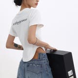 バックロゴプリントラウンドヘムTシャツ 春 夏 | SHEENA | 詳細画像11
