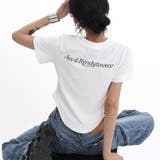 ホワイト | バックロゴプリントラウンドヘムTシャツ 春 夏 | SHEENA