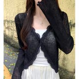ブラック | レースアクセントシアーカーディガン 春 夏 | SHEENA