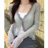 ライトグレー | レースアクセントシアーカーディガン 春 夏 | SHEENA