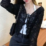 ブラック | シアーレースカーディガン 春 夏 | SHEENA