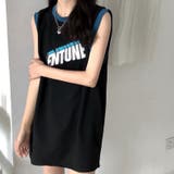 グラフィックロゴフレンチスリーブTシャツ チュニック 春 | SHEENA | 詳細画像11