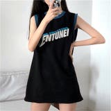グラフィックロゴフレンチスリーブTシャツ チュニック 春 | SHEENA | 詳細画像12