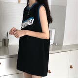 グラフィックロゴフレンチスリーブTシャツ チュニック 春 | SHEENA | 詳細画像13