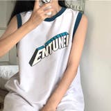 グラフィックロゴフレンチスリーブTシャツ チュニック 春 | SHEENA | 詳細画像6